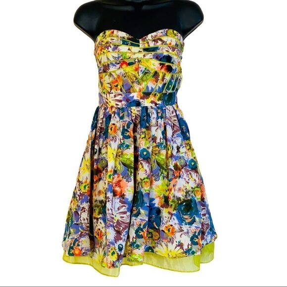 Minuet Floral Fit & Flare Floral Organza Tulle Petticoat Mini Dress Sz S NWT - Picture 9 of 9